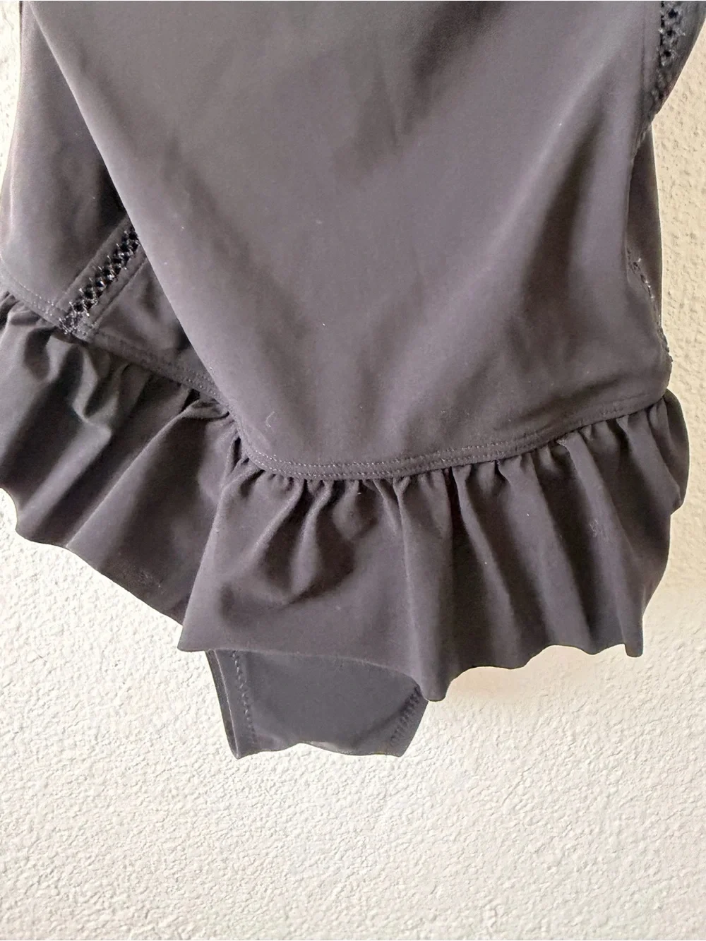 Tory Burch Black Bustier Swim Top with Ruffle Hem